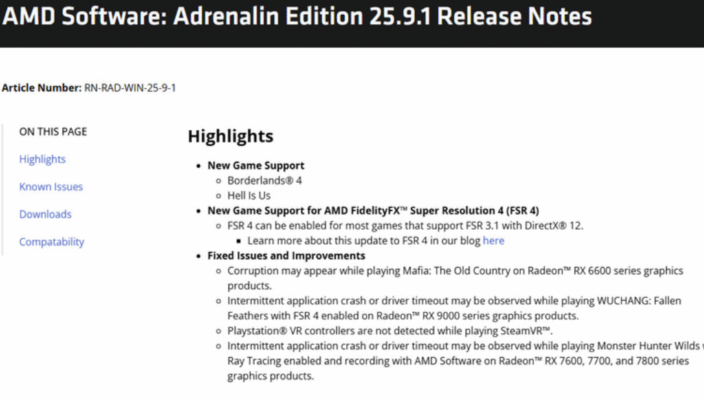 AMD 釋出 Adrenalin 25.9.1 驅動！FSR 4 全面開放給 FSR 3.1 遊戲使用-手機巴士